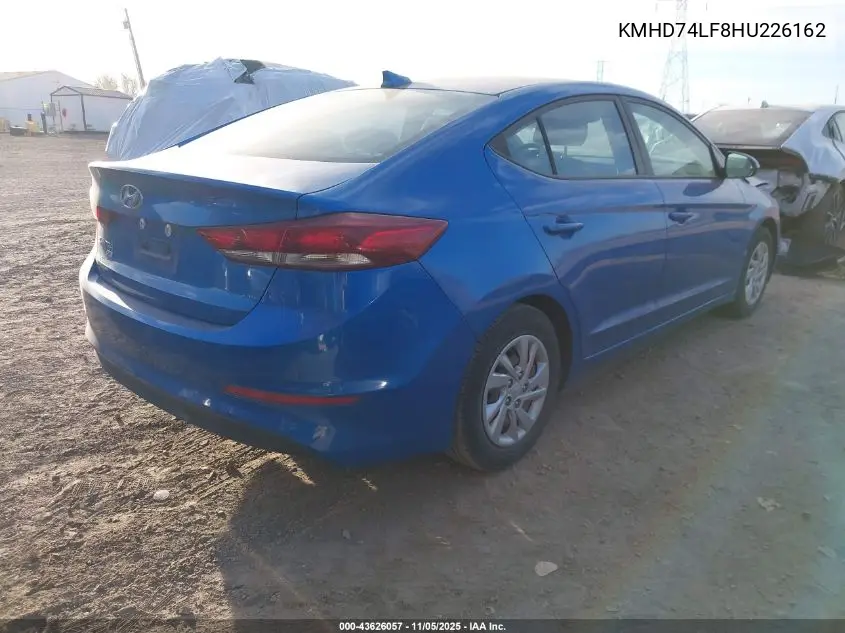 KMHD74LF8HU226162 2017 Hyundai Elantra Se