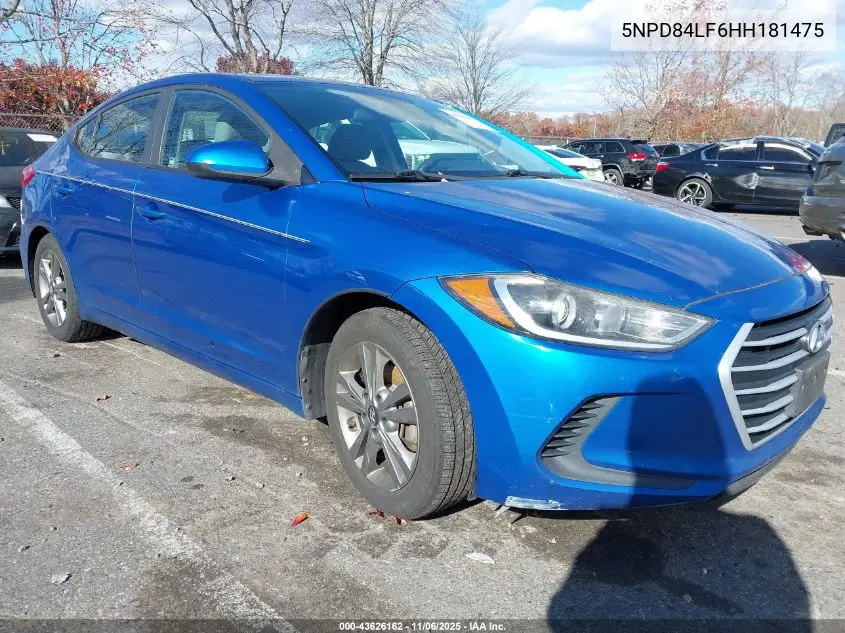 5NPD84LF6HH181475 2017 Hyundai Elantra Se