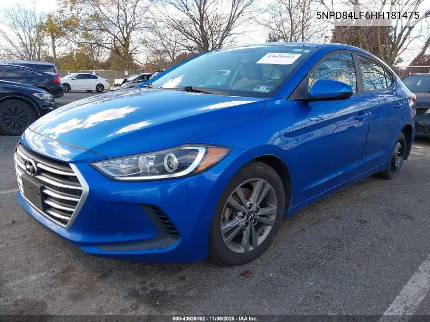 5NPD84LF6HH181475 2017 Hyundai Elantra Se