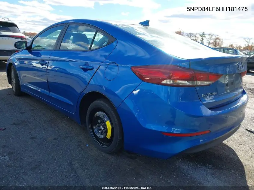 5NPD84LF6HH181475 2017 Hyundai Elantra Se