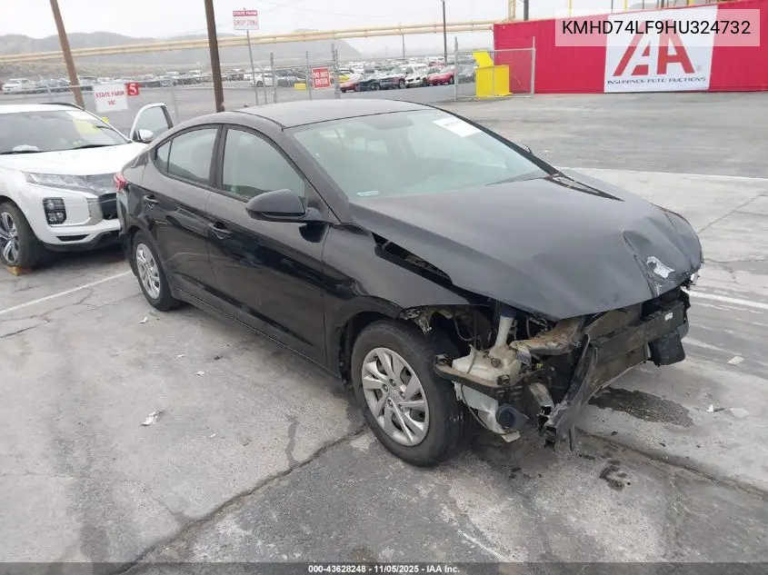 KMHD74LF9HU324732 2017 Hyundai Elantra Se