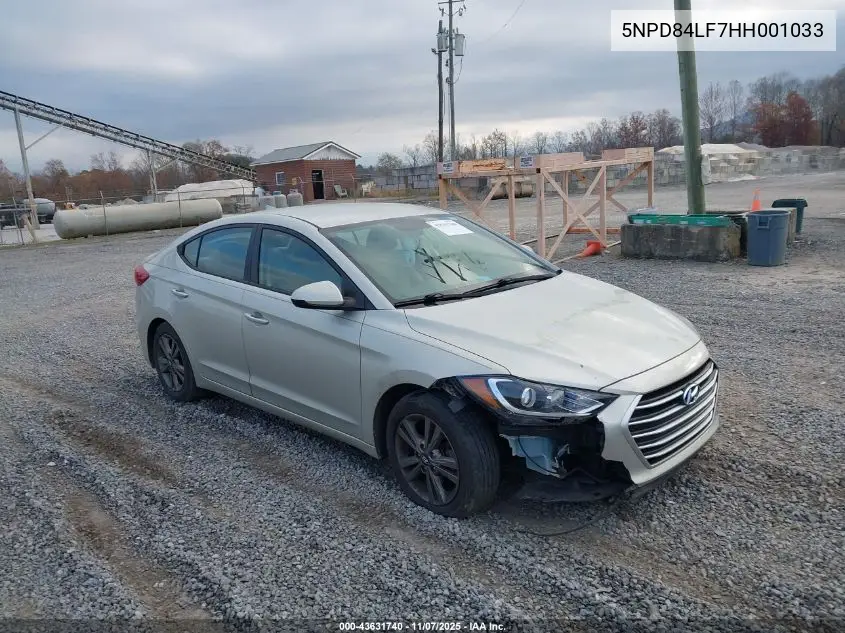 5NPD84LF7HH001033 2017 Hyundai Elantra Se