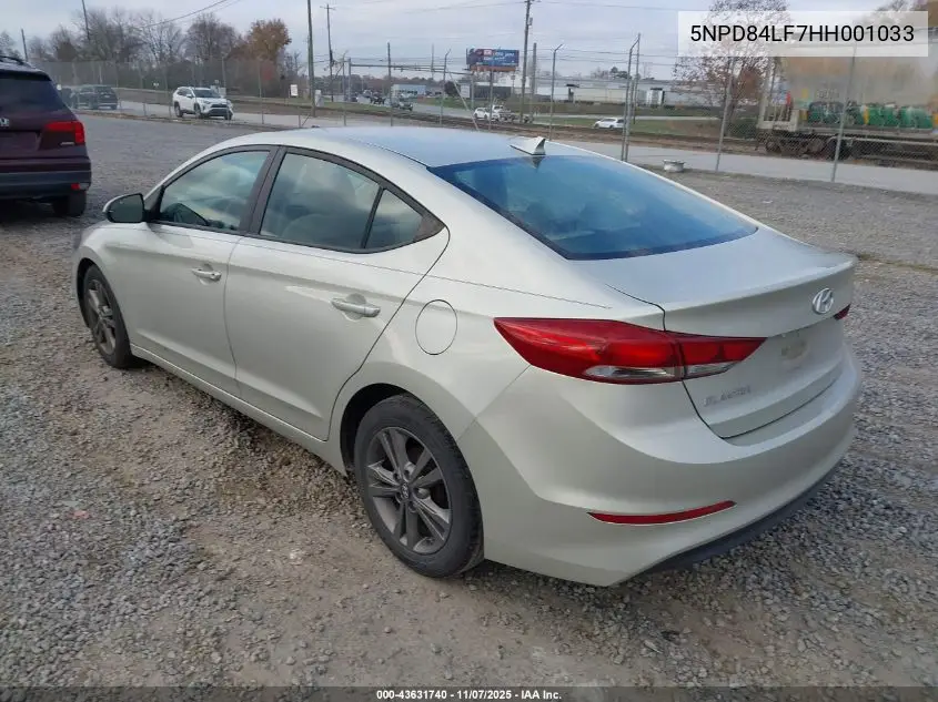 5NPD84LF7HH001033 2017 Hyundai Elantra Se