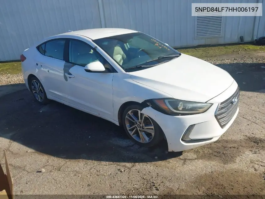 5NPD84LF7HH006197 2017 Hyundai Elantra Limited