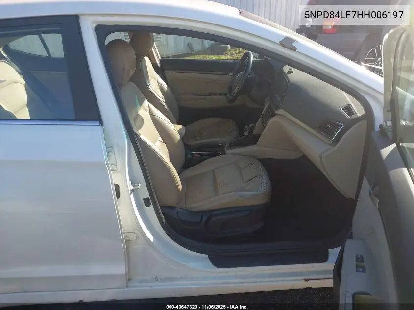 5NPD84LF7HH006197 2017 Hyundai Elantra Limited