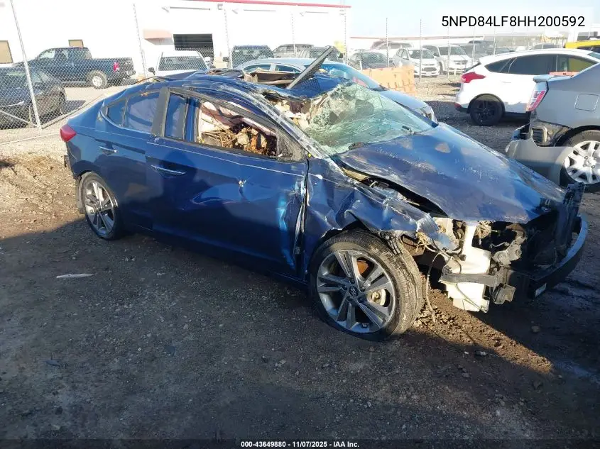 5NPD84LF8HH200592 2017 Hyundai Elantra Limited