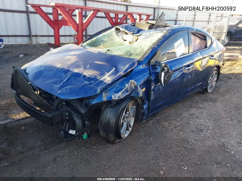 5NPD84LF8HH200592 2017 Hyundai Elantra Limited