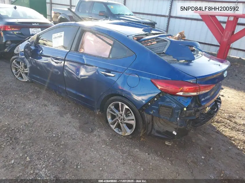 5NPD84LF8HH200592 2017 Hyundai Elantra Limited