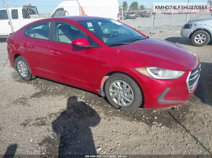 KMHD74LF1HU370555 2017 Hyundai Elantra Se