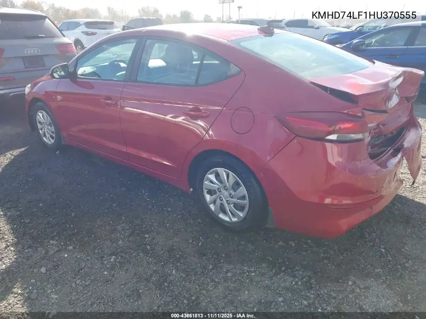 KMHD74LF1HU370555 2017 Hyundai Elantra Se