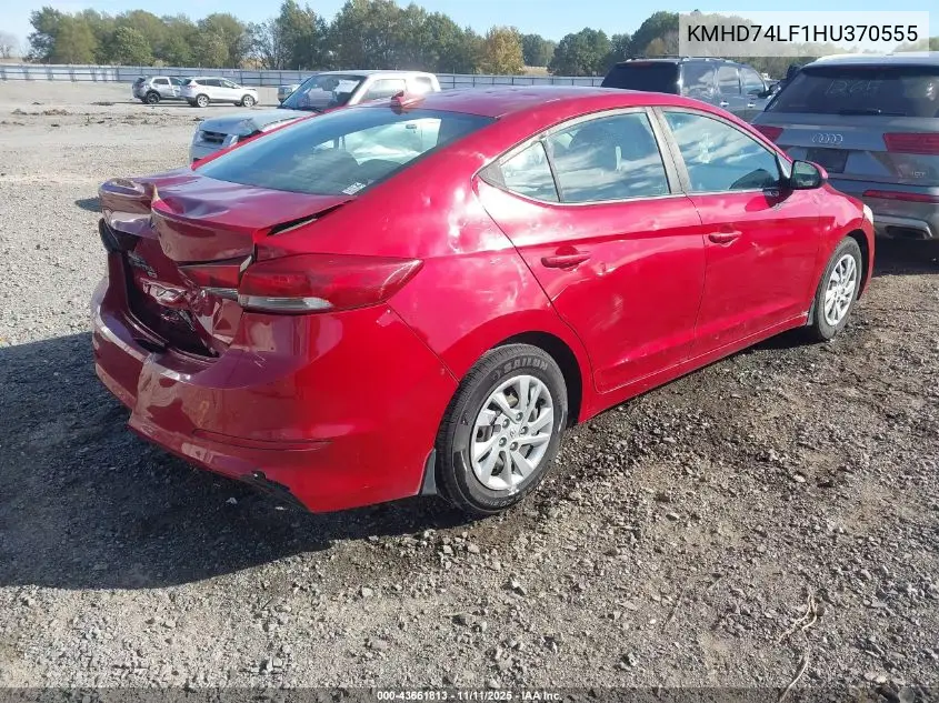 KMHD74LF1HU370555 2017 Hyundai Elantra Se