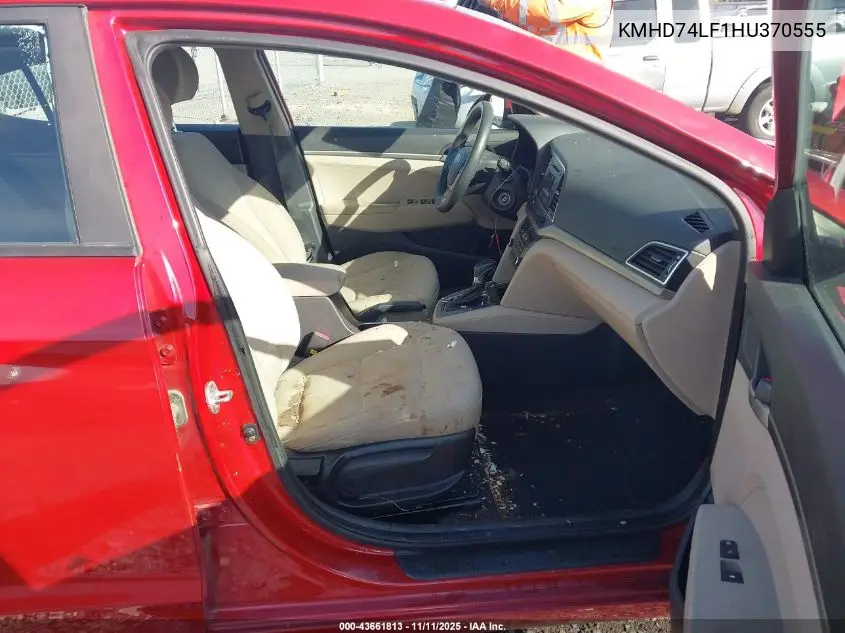KMHD74LF1HU370555 2017 Hyundai Elantra Se