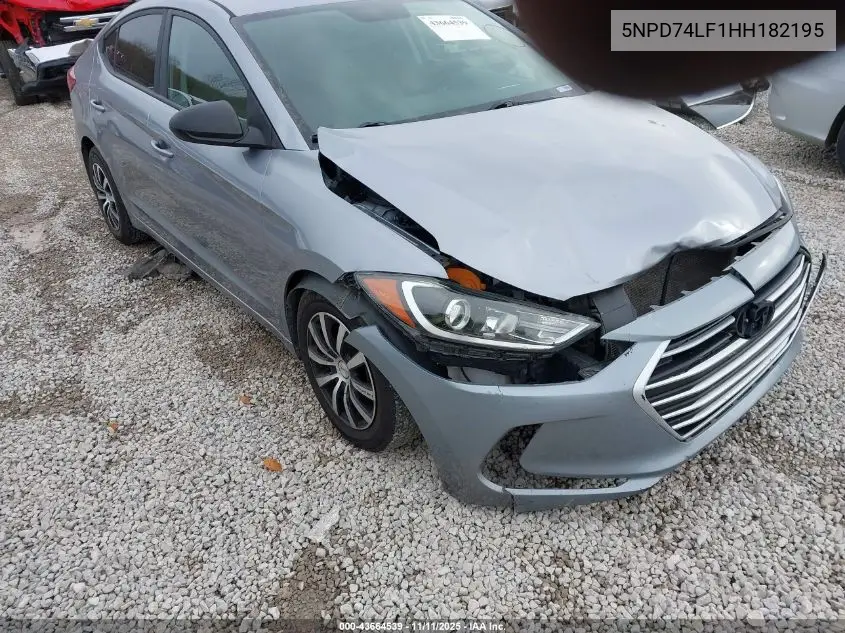 5NPD74LF1HH182195 2017 Hyundai Elantra Se