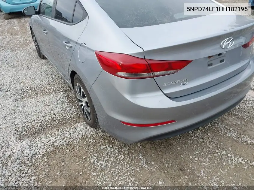 5NPD74LF1HH182195 2017 Hyundai Elantra Se