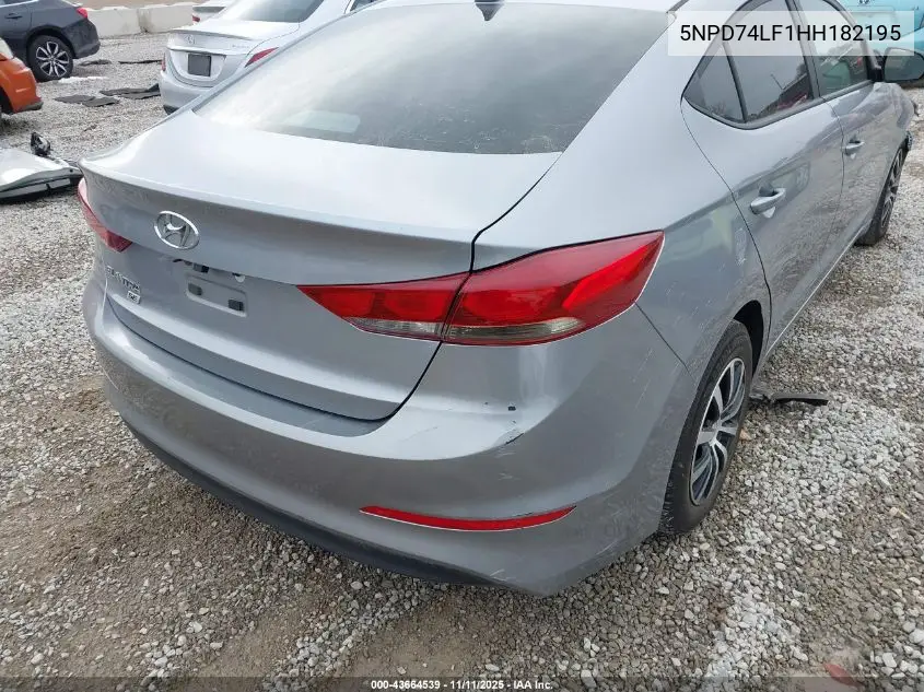 5NPD74LF1HH182195 2017 Hyundai Elantra Se