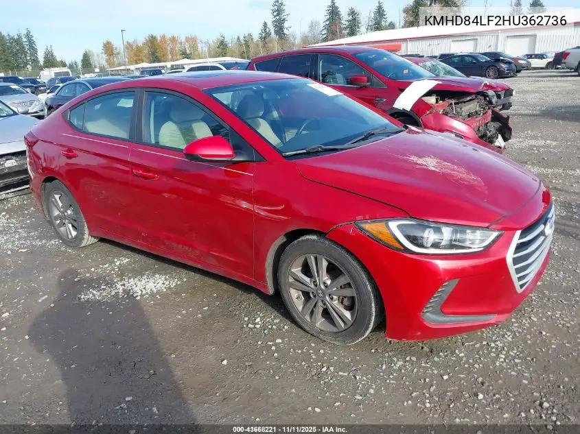 KMHD84LF2HU362736 2017 Hyundai Elantra Value Edition