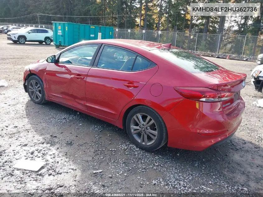 KMHD84LF2HU362736 2017 Hyundai Elantra Value Edition