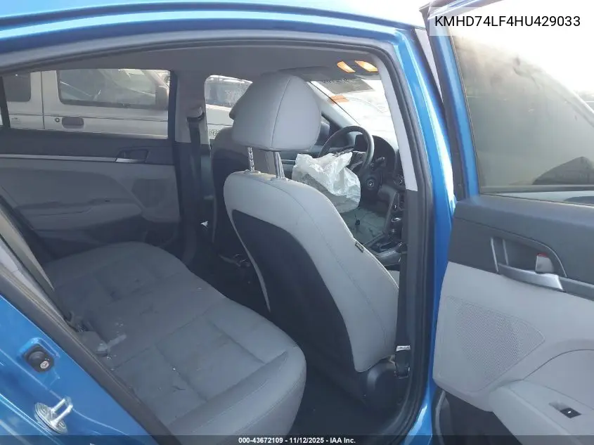 KMHD74LF4HU429033 2017 Hyundai Elantra Se