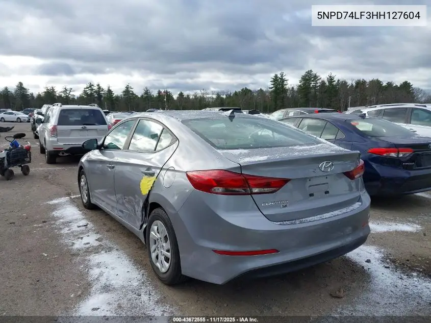5NPD74LF3HH127604 2017 Hyundai Elantra Se