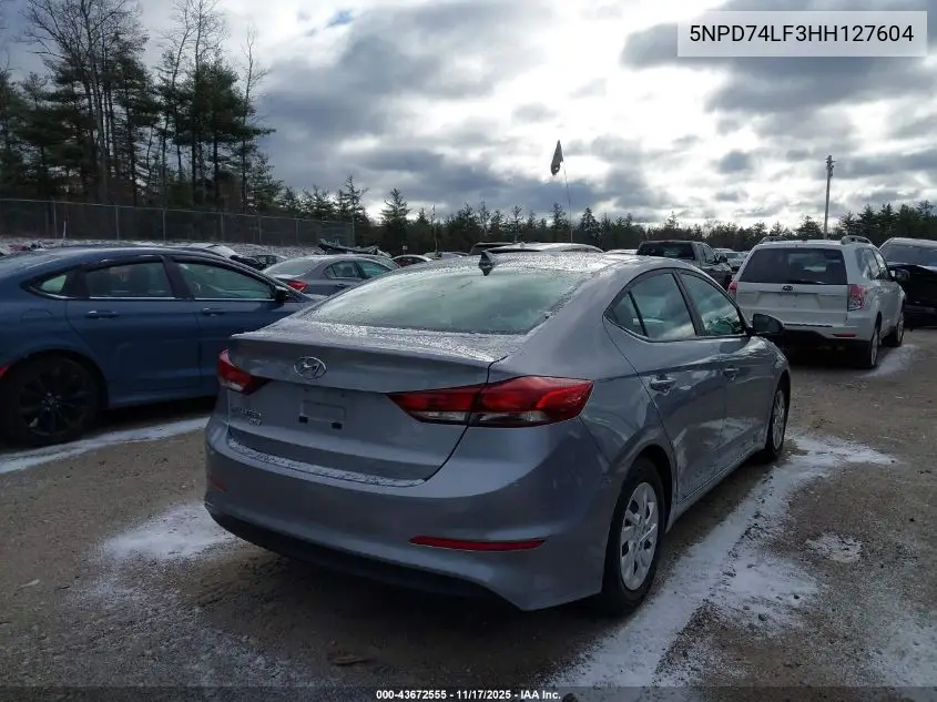 5NPD74LF3HH127604 2017 Hyundai Elantra Se