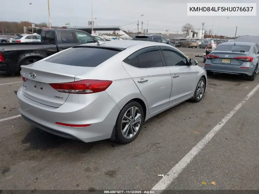 KMHD84LF5HU076637 2017 Hyundai Elantra Limited