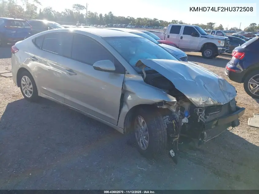 KMHD74LF2HU372508 2017 Hyundai Elantra Se
