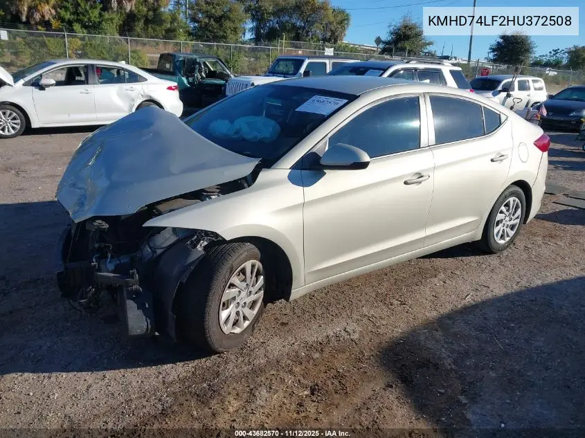 KMHD74LF2HU372508 2017 Hyundai Elantra Se