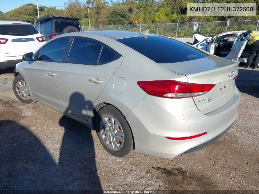 KMHD74LF2HU372508 2017 Hyundai Elantra Se