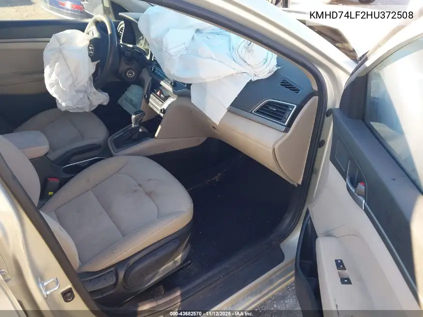 KMHD74LF2HU372508 2017 Hyundai Elantra Se