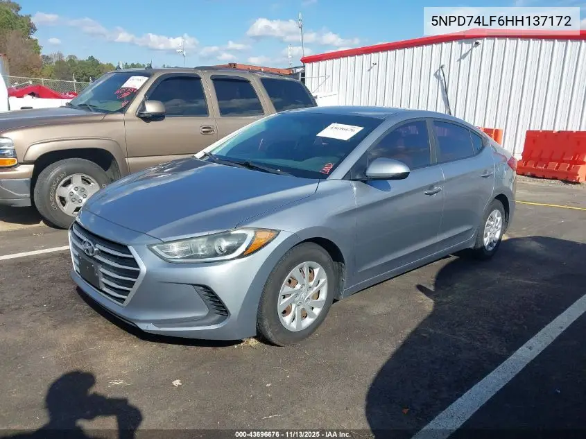 5NPD74LF6HH137172 2017 Hyundai Elantra Se