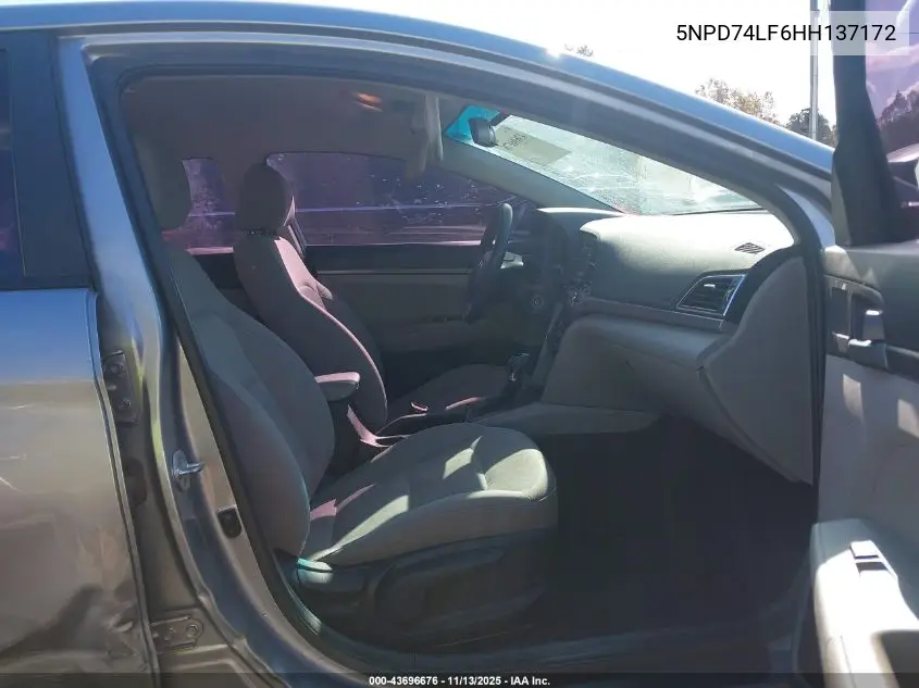 5NPD74LF6HH137172 2017 Hyundai Elantra Se