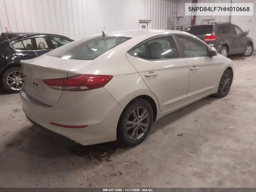 5NPD84LF7HH010668 2017 Hyundai Elantra Se