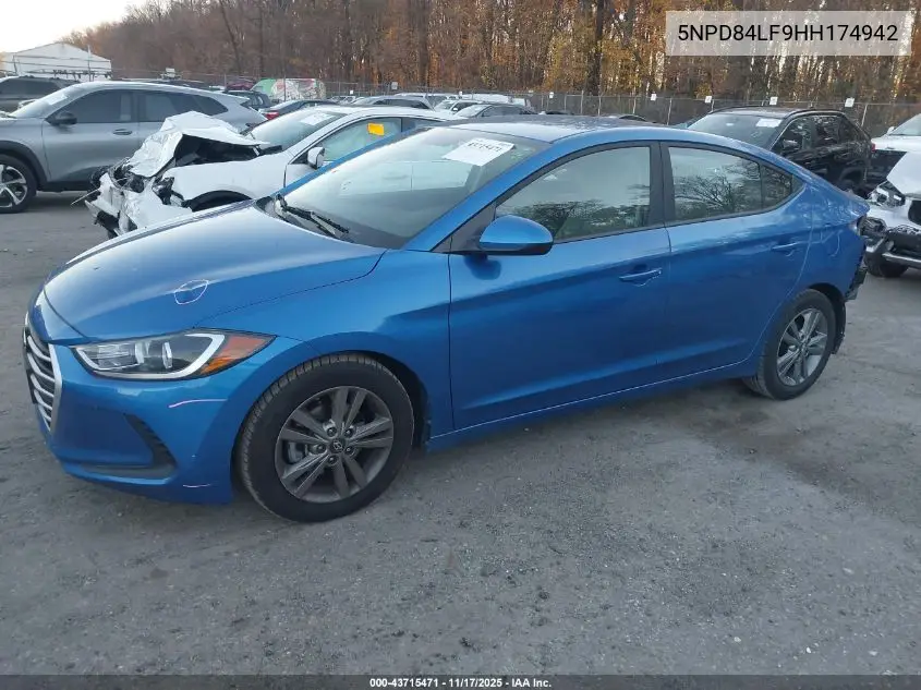 5NPD84LF9HH174942 2017 Hyundai Elantra Se