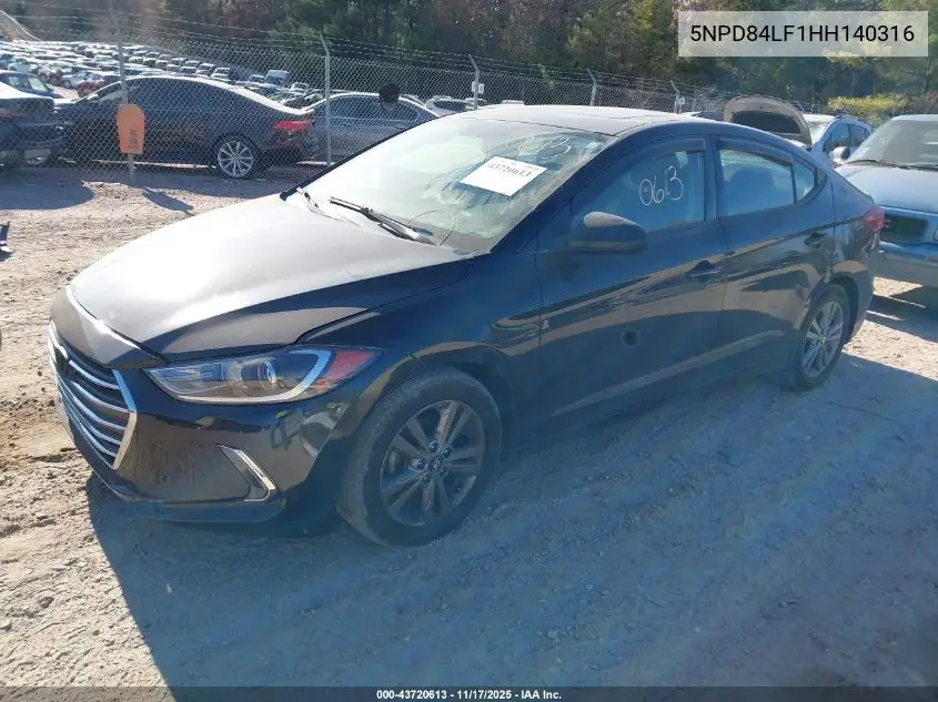 5NPD84LF1HH140316 2017 Hyundai Elantra Value Edition