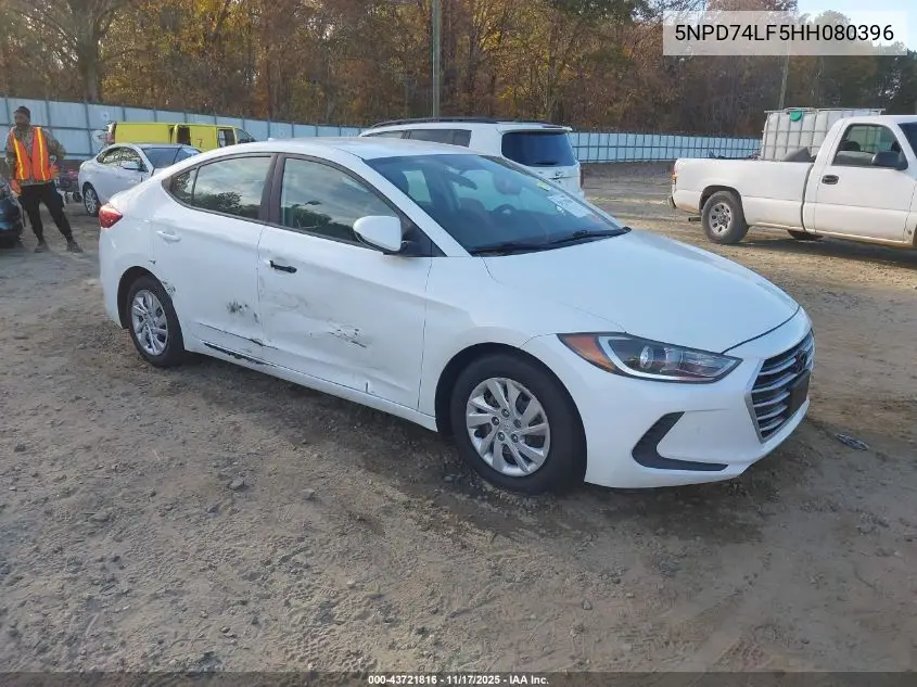 5NPD74LF5HH080396 2017 Hyundai Elantra Se