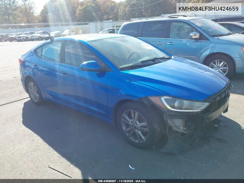 KMHD84LF3HU424659 2017 Hyundai Elantra Value Edition
