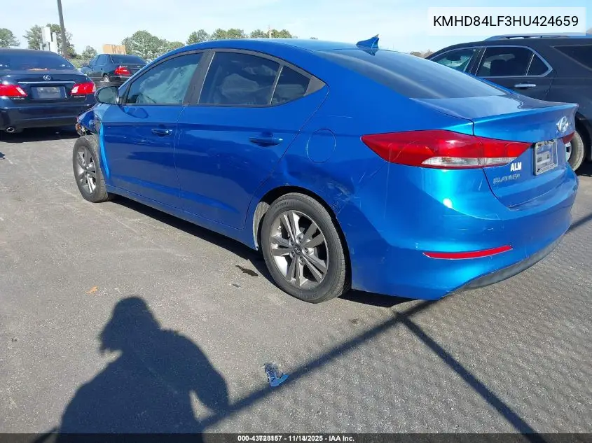 KMHD84LF3HU424659 2017 Hyundai Elantra Value Edition