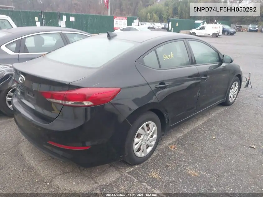 5NPD74LF5HH050282 2017 Hyundai Elantra Se