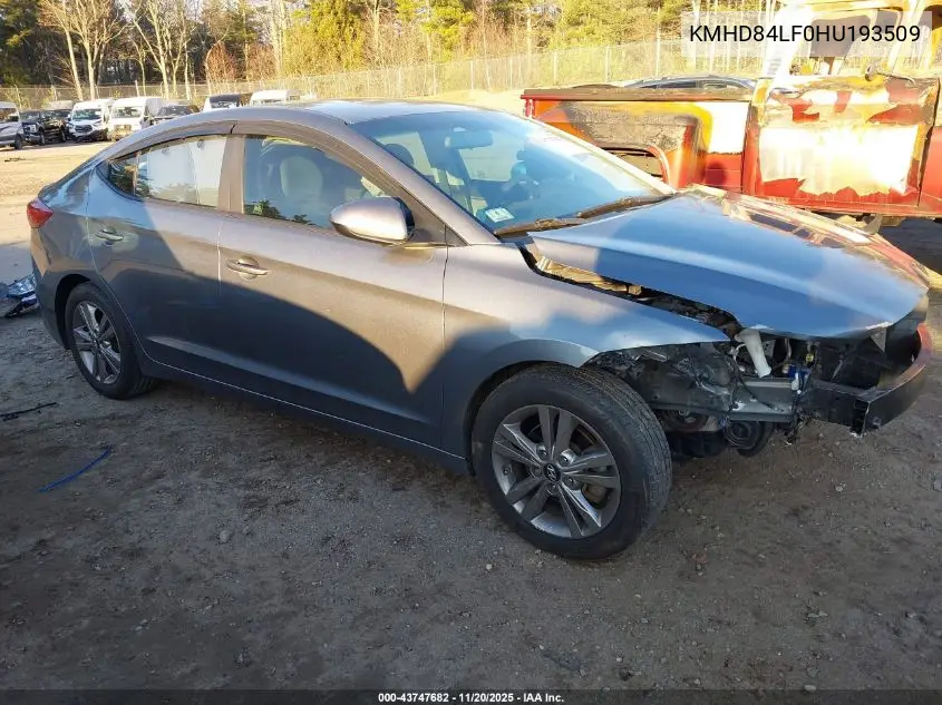 KMHD84LF0HU193509 2017 Hyundai Elantra Se