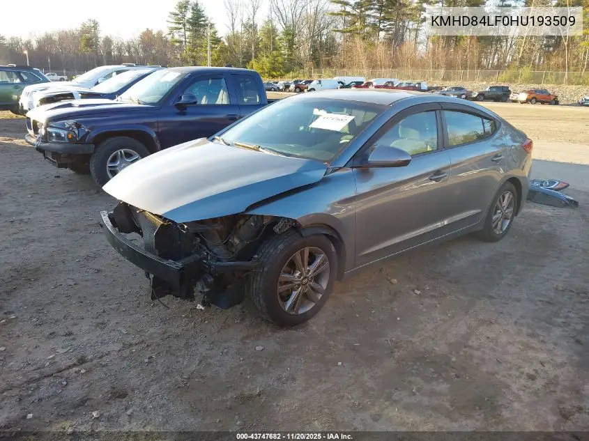KMHD84LF0HU193509 2017 Hyundai Elantra Se