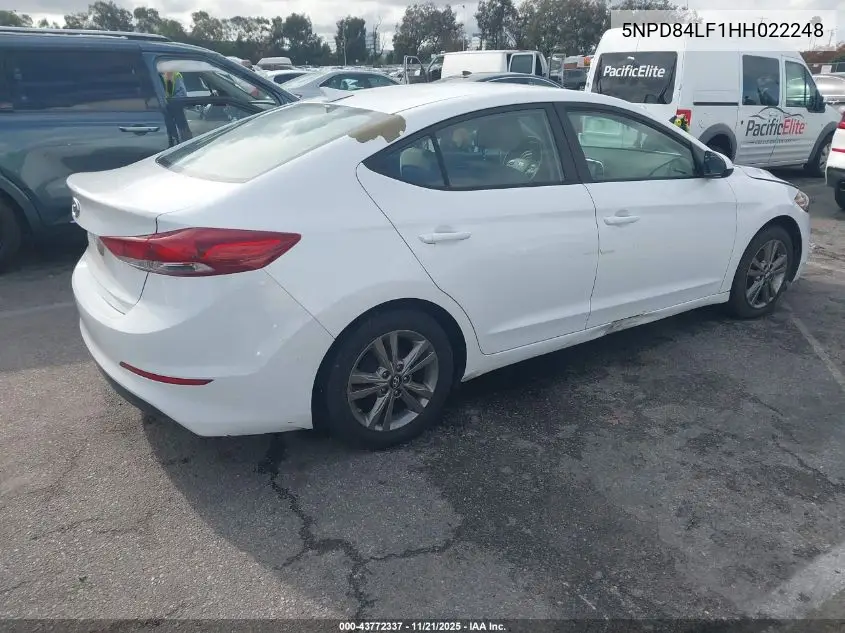 5NPD84LF1HH022248 2017 Hyundai Elantra Se
