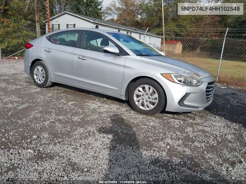 5NPD74LF4HH102548 2017 Hyundai Elantra Se