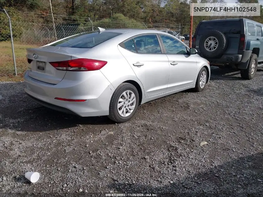5NPD74LF4HH102548 2017 Hyundai Elantra Se