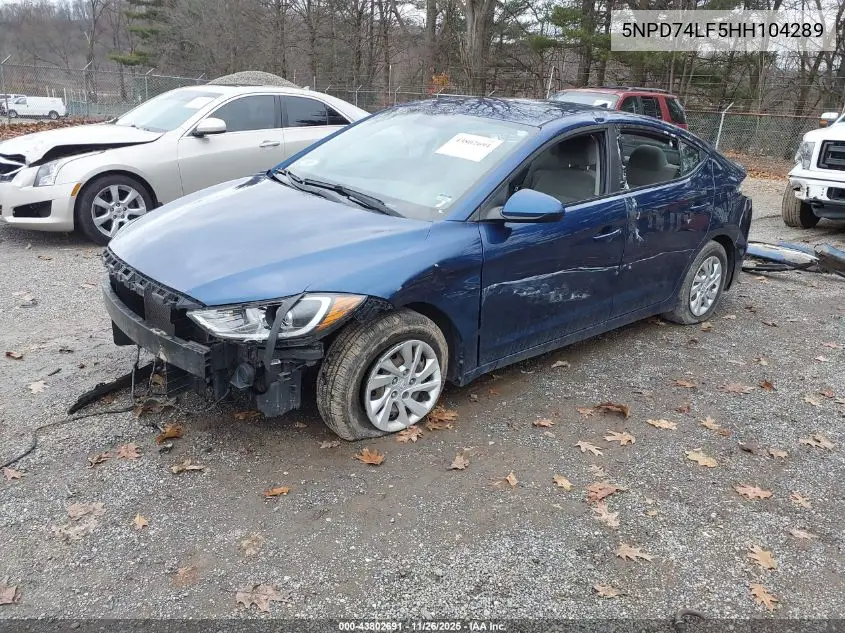 5NPD74LF5HH104289 2017 Hyundai Elantra Se