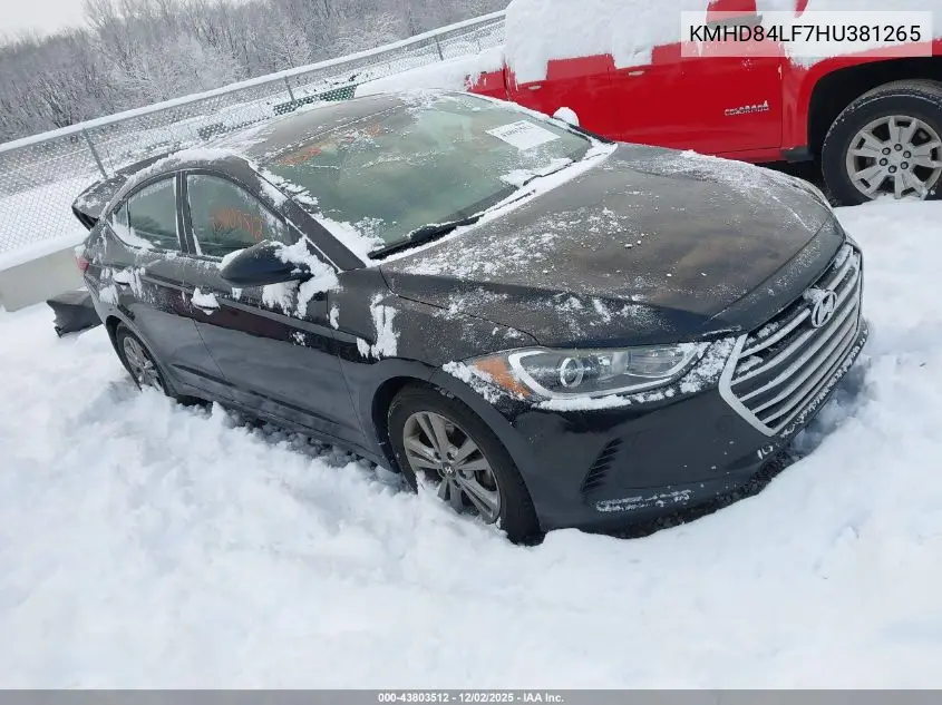 KMHD84LF7HU381265 2017 Hyundai Elantra Se