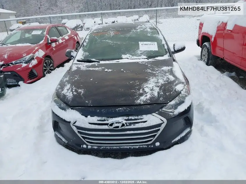 KMHD84LF7HU381265 2017 Hyundai Elantra Se