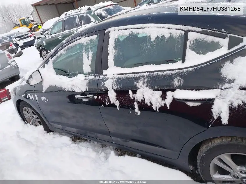 KMHD84LF7HU381265 2017 Hyundai Elantra Se