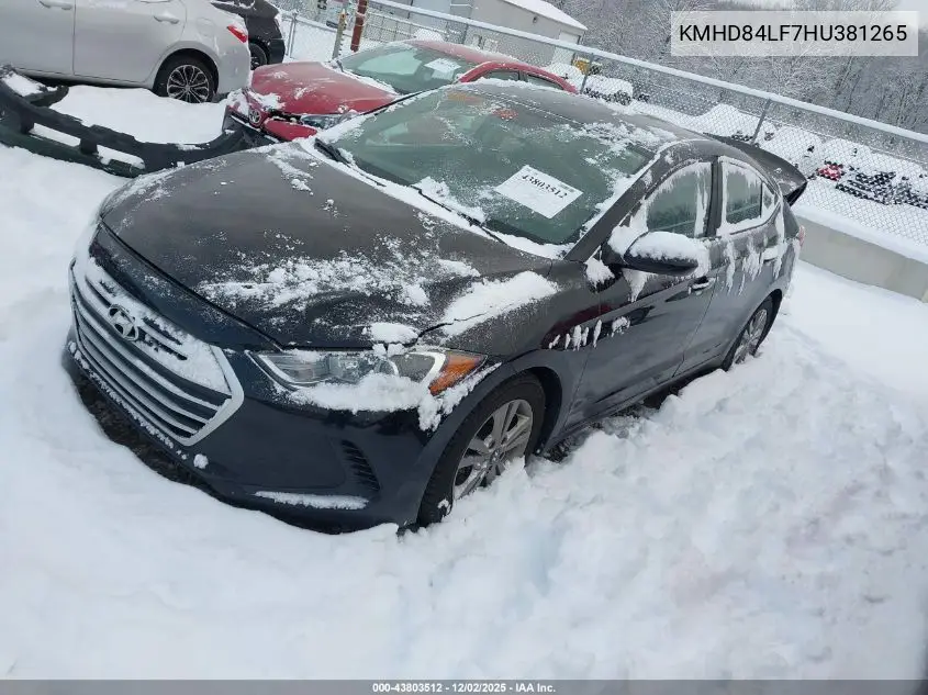 KMHD84LF7HU381265 2017 Hyundai Elantra Se