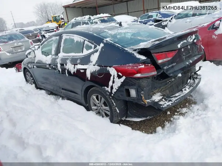 KMHD84LF7HU381265 2017 Hyundai Elantra Se