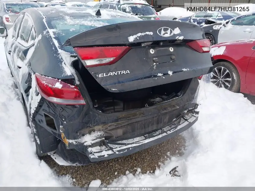 KMHD84LF7HU381265 2017 Hyundai Elantra Se